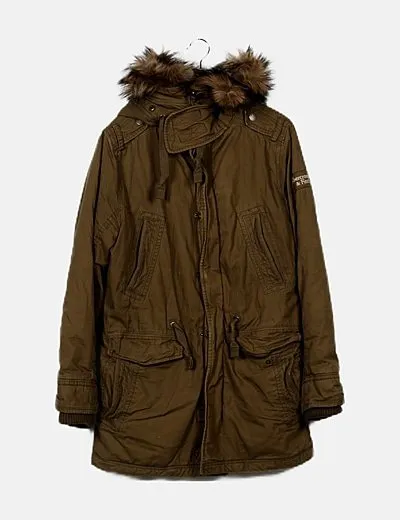 Abercrombie & Fitch Parka verde con capucha