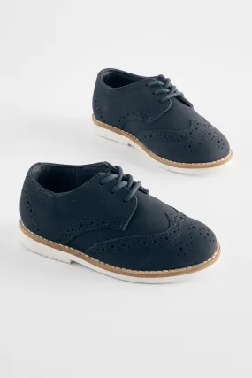 Azul marino - Zapatos Oxford escolares de vestir de cuero