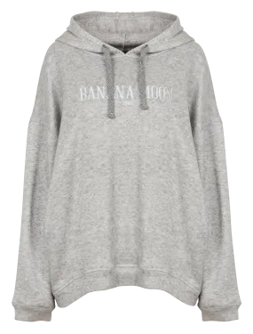 BANANA MOON BRADLEY CREAMY - Sudadera con capucha bordada en gris