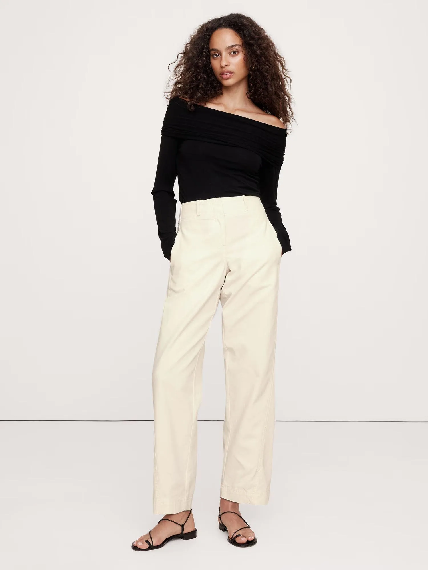 BANANA REPUBLIC PANTALÓN MUJER MID-RISE BARREL-LEG UTILITY