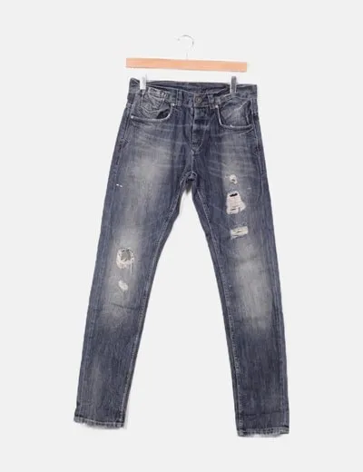 Benetton Pantalón denim ripped