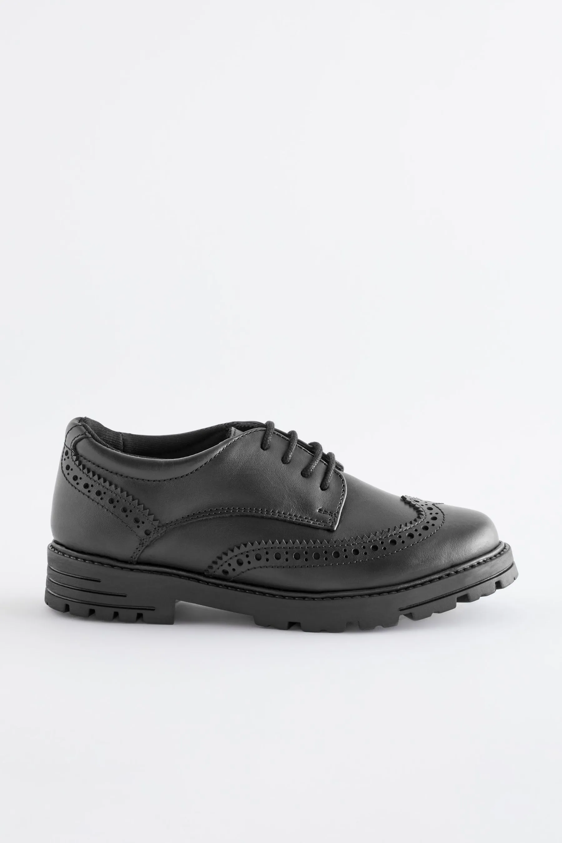 Black Matt - Zapatos Oxford escolares de cordones gruesos de cuero