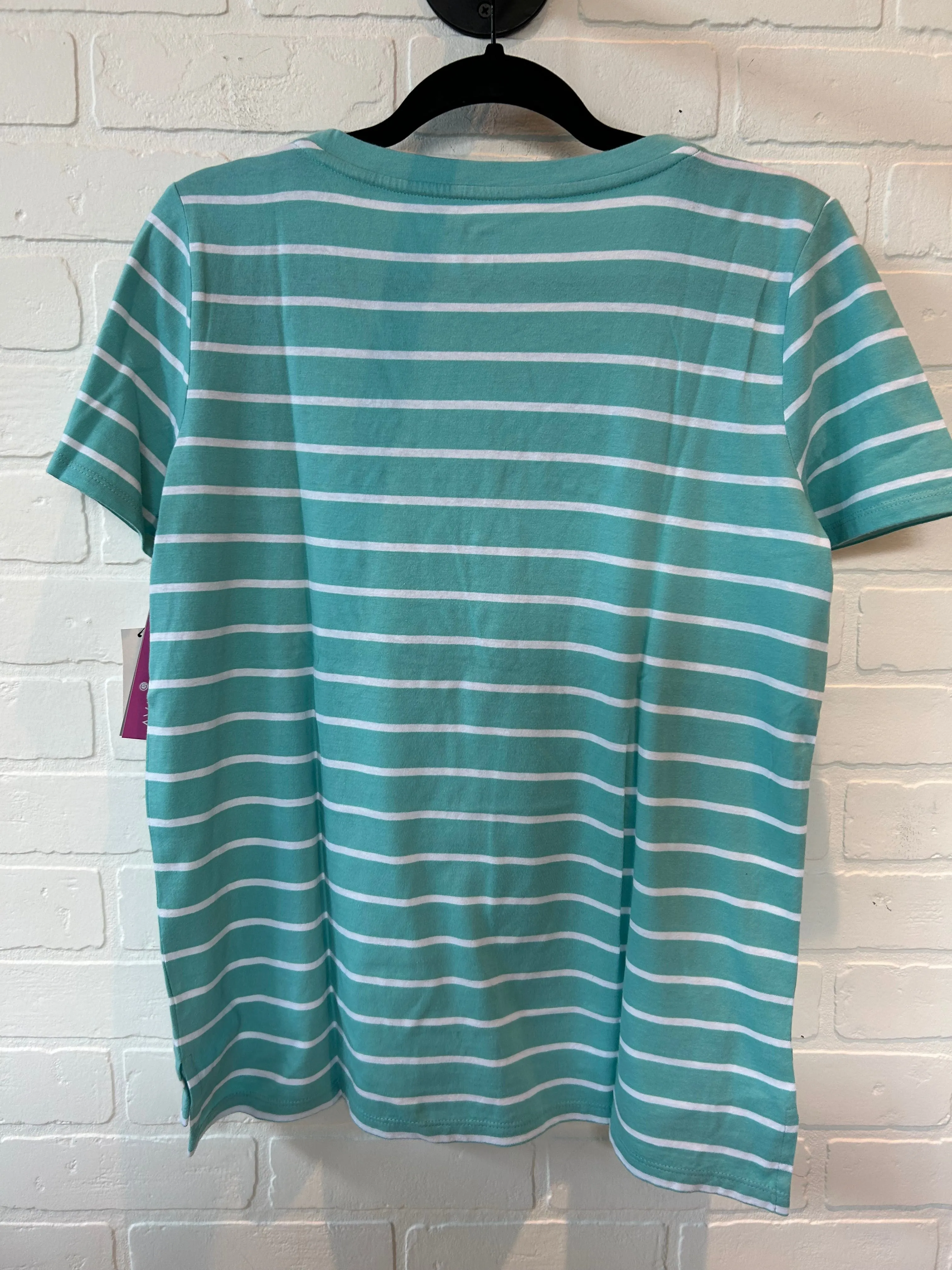 Blue & Green Top Short Sleeve Talbots, Size M