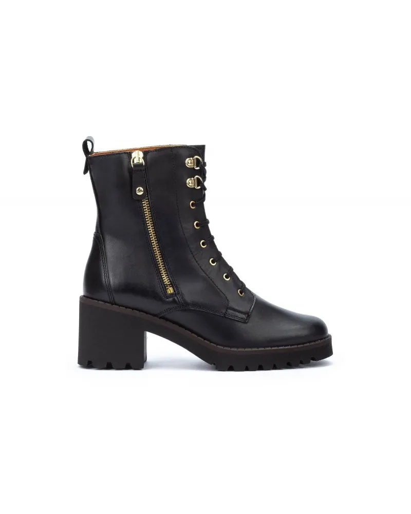 Bota de cordones negra con tacón bajo PIKOLINOS VIELLA W6D-8875