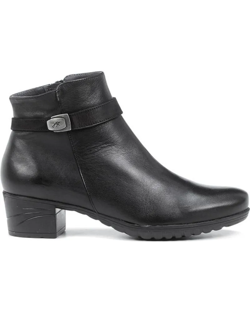 Botines de Mujer FLUCHOS BOTIN PIEL NEGRO CONFORT NEGRO NEGRO