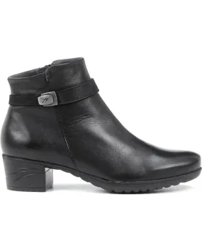 Botines de Mujer FLUCHOS BOTIN PIEL NEGRO CONFORT NEGRO NEGRO