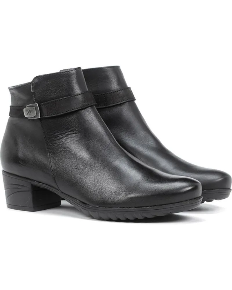 Botines de Mujer FLUCHOS BOTIN PIEL NEGRO CONFORT NEGRO NEGRO