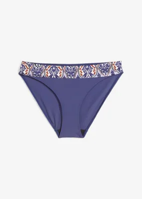 Braguita de bikini de poliamida reciclada Azul marino estampado