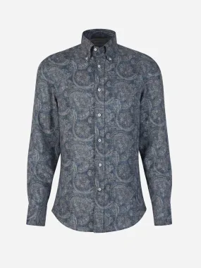 Brunello Cucinelli Camisa Motivo Paisley