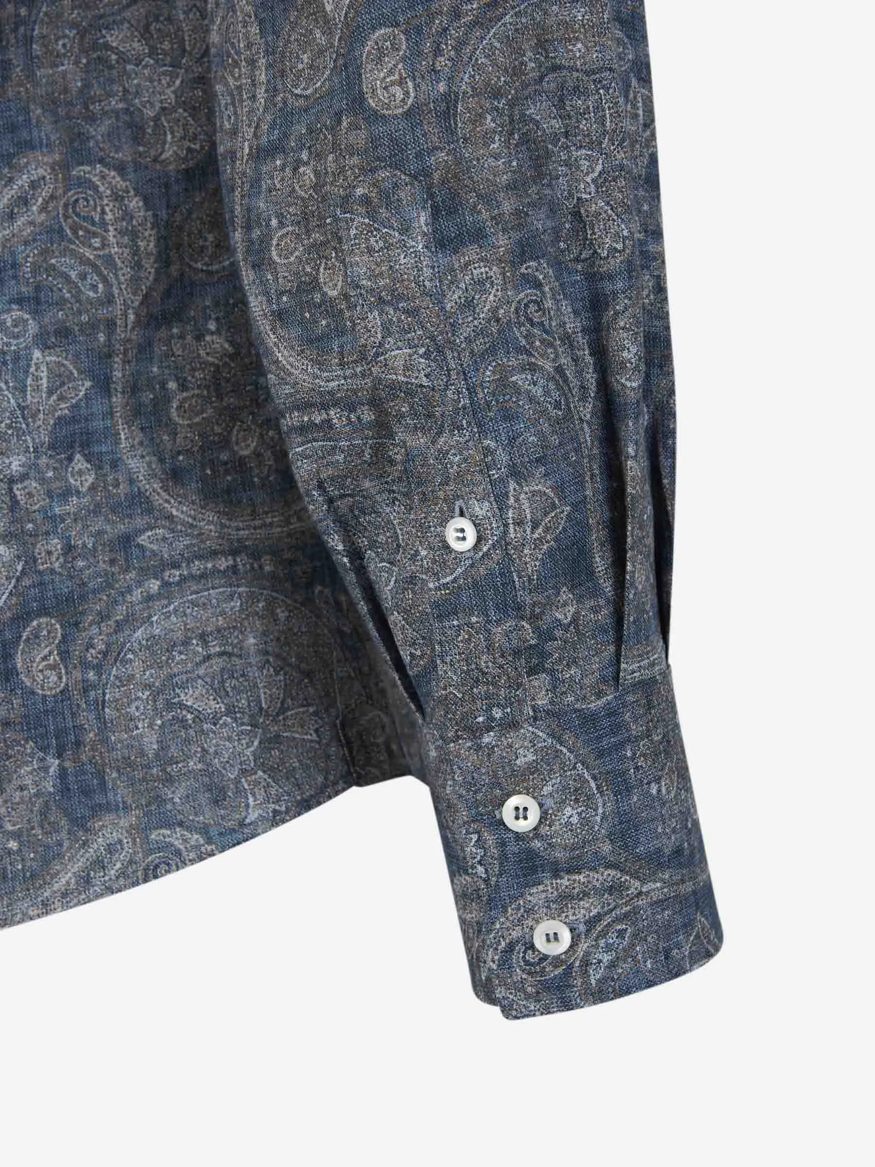 Brunello Cucinelli Camisa Motivo Paisley