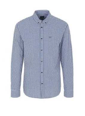 Camisa de microcuadros tejida Armani Exchange para hombre Blanco Azul