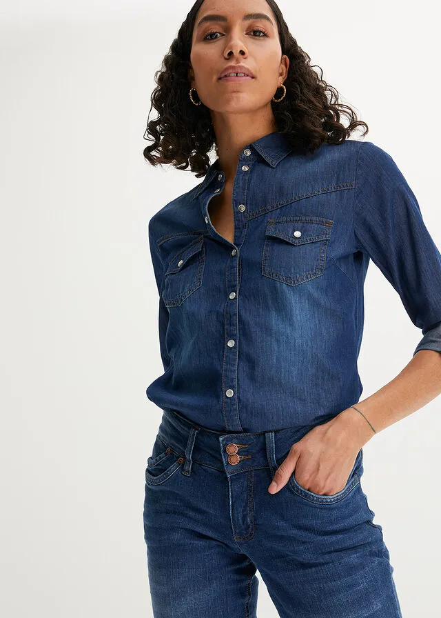 Camisa denim azul piedra gastado