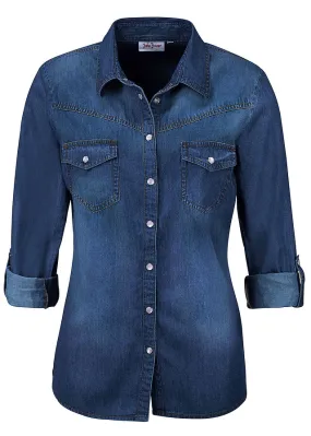 Camisa denim azul piedra gastado