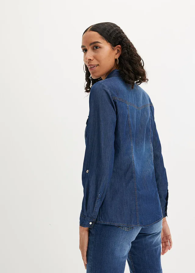 Camisa denim azul piedra gastado