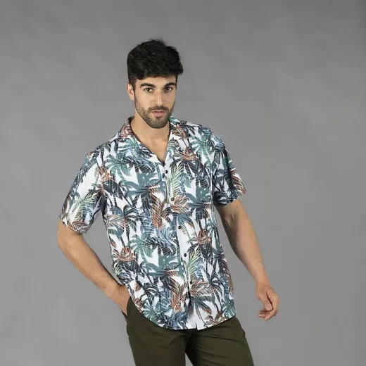 Camisa Hombre Cuello Solapa Hawai