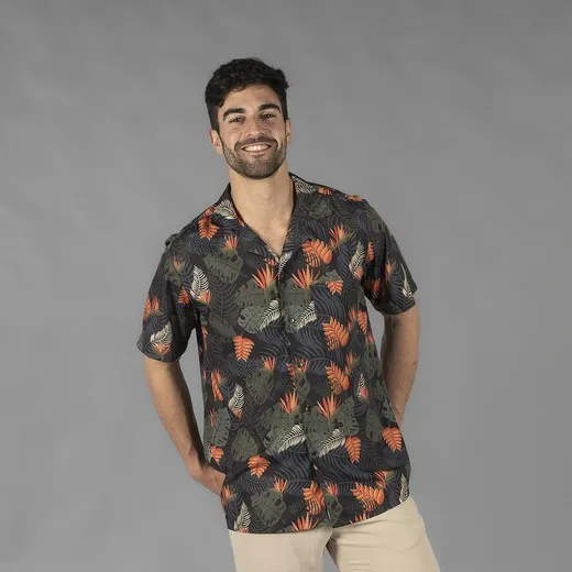 Camisa Hombre Cuello Solapa Hawai