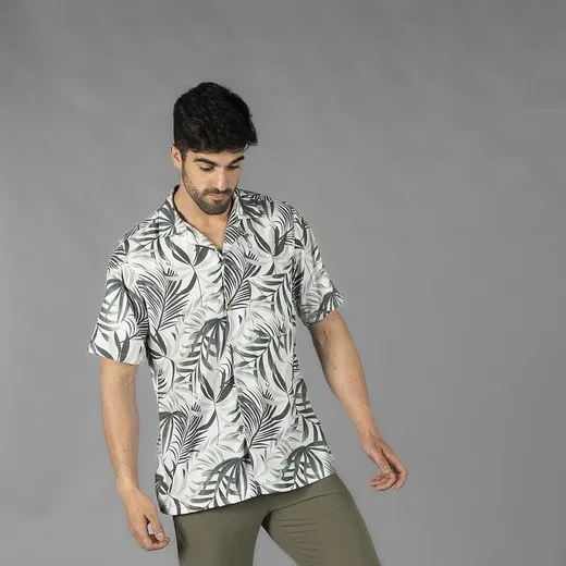 Camisa Hombre Cuello Solapa Hawai