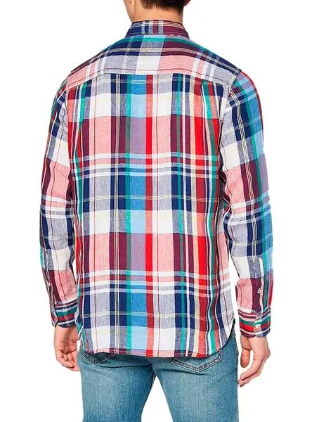 camisa pepe jeans davon rojo para hombre