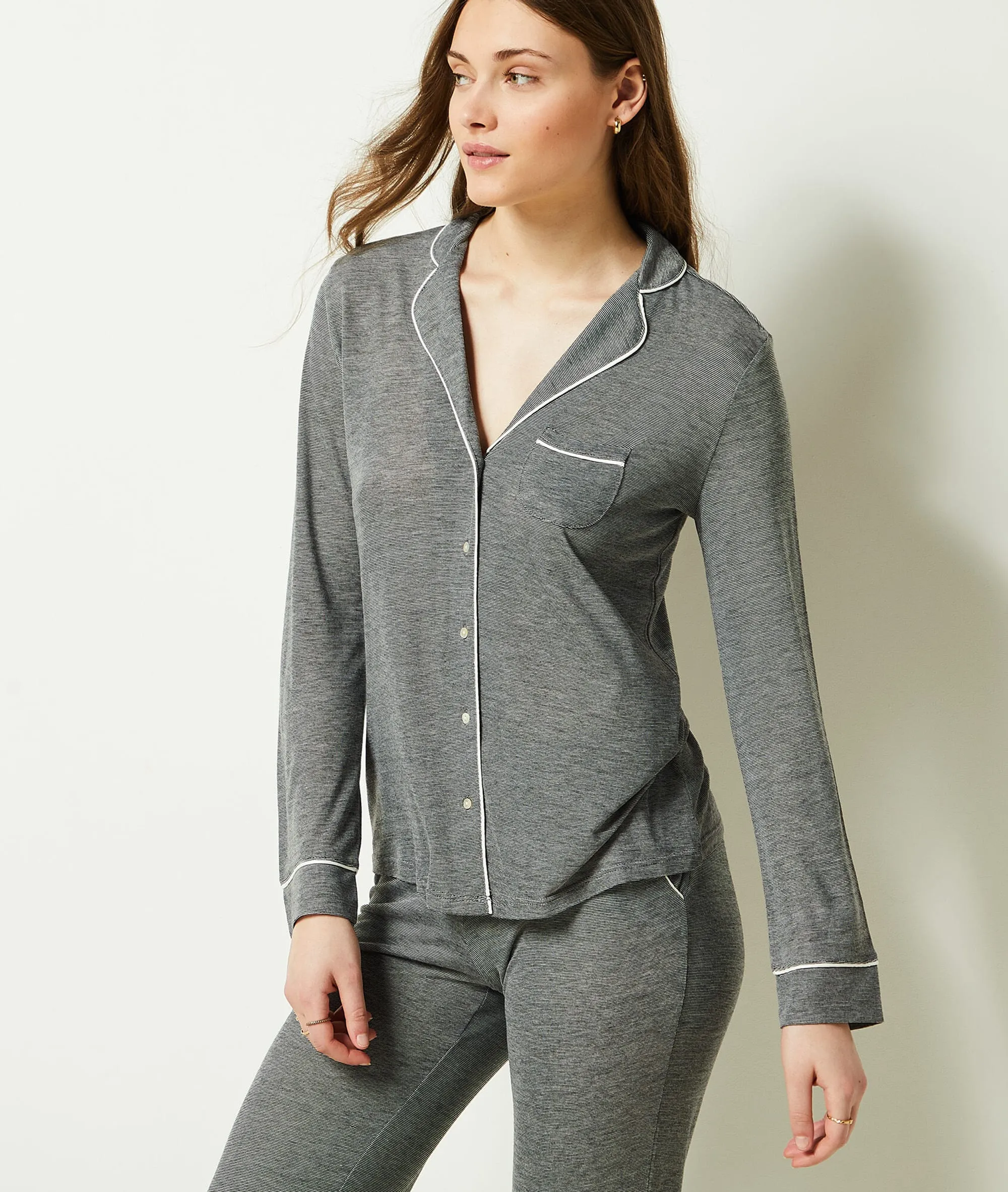 Camisa pijama lisa WARM DAY GRIS - ETAM