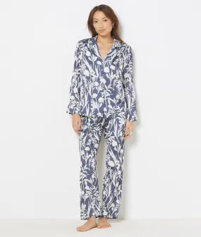 Camisa pijama satén estampado floral FIORE ANTHRACITE - ETAM