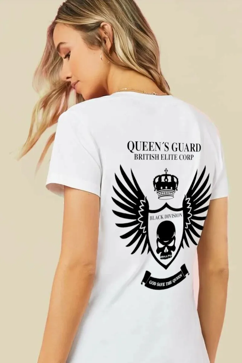 Camiseta de mujer cuello pico GUARD TWO Blanca