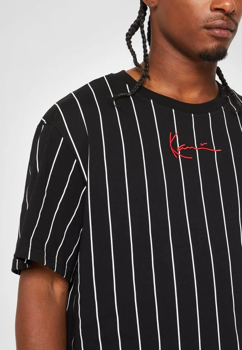 Camiseta KARL KANI 6030153 kk small signature pinstripe tee black/white