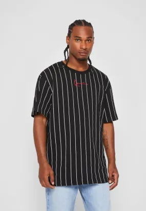 Camiseta KARL KANI 6030153 kk small signature pinstripe tee black/white