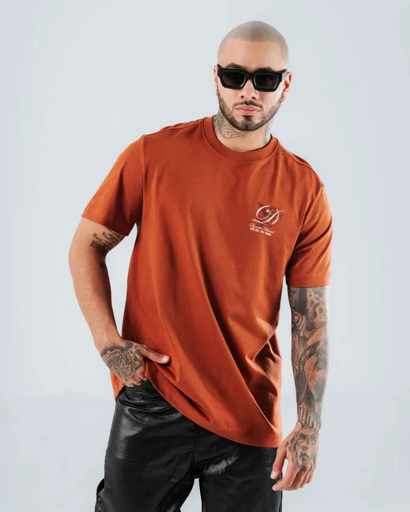 Camiseta Para Hombre Regular Marrón TRDMRK