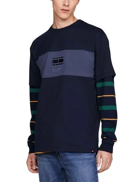 Camiseta Tommy Jeans Reg Tonal Marino Hombre