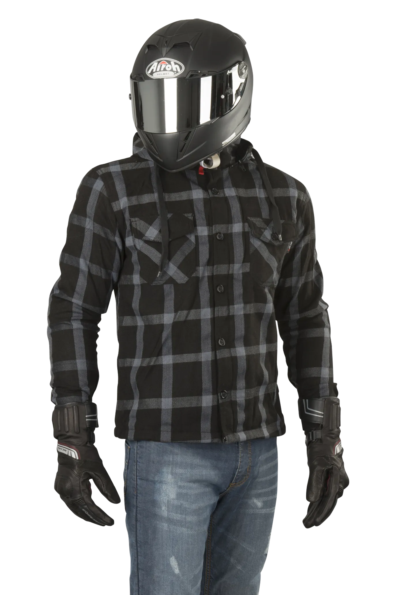 Chaqueta con capucha de Moto Richa Lumber Negro-Gris