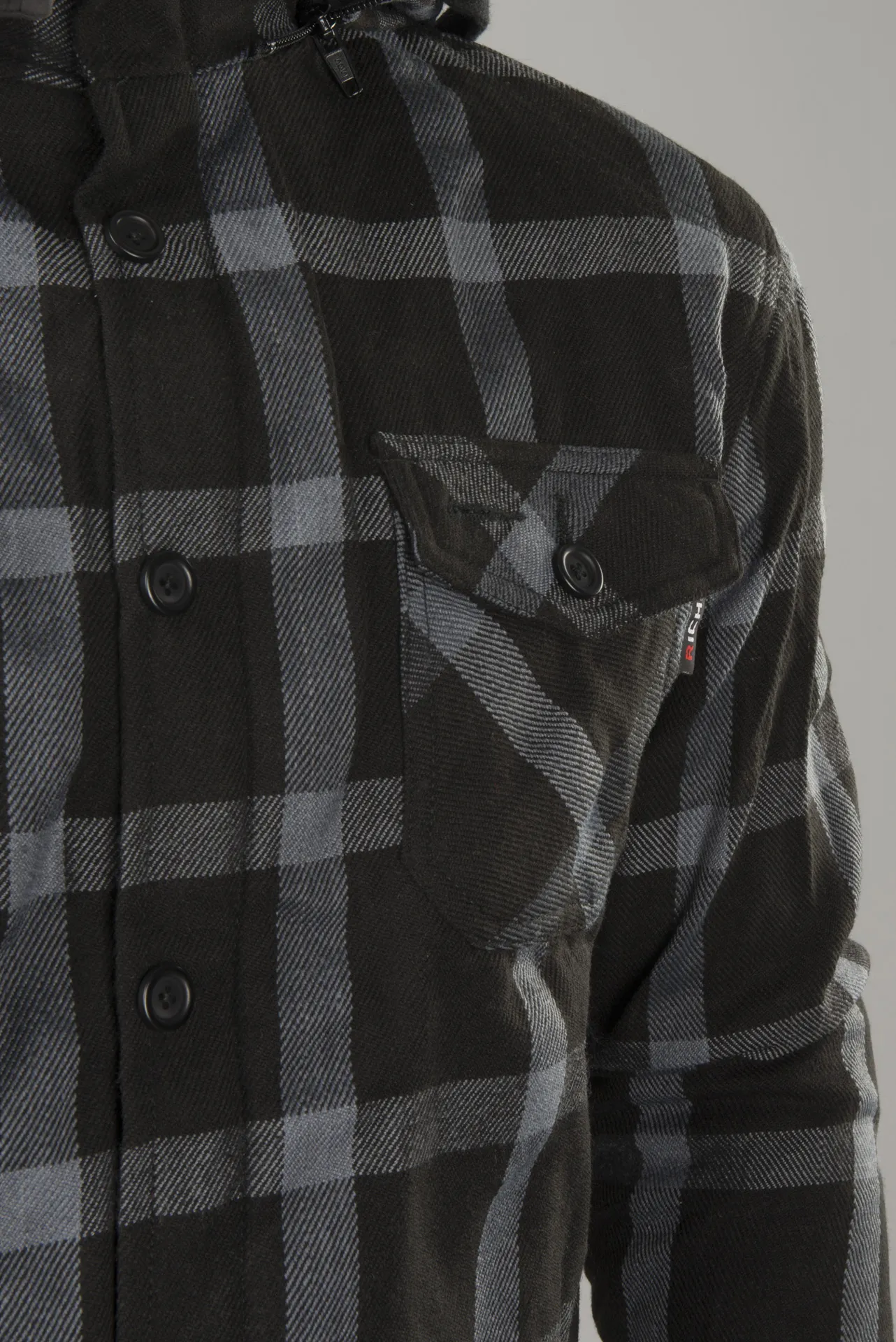 Chaqueta con capucha de Moto Richa Lumber Negro-Gris