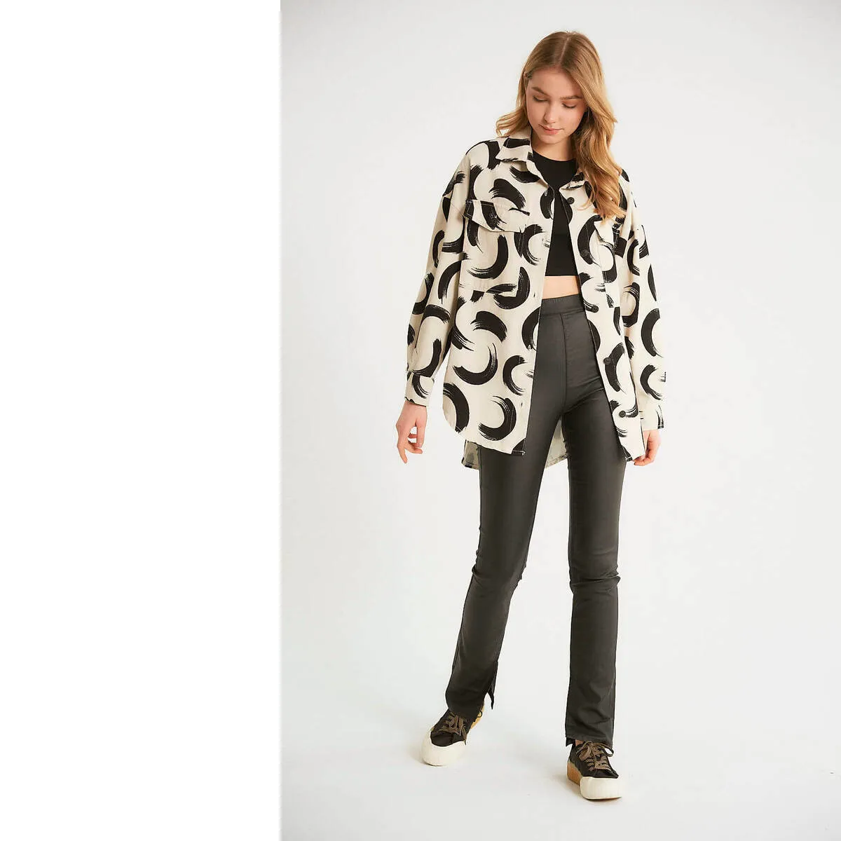 Chaqueta Estampada Oversize Mujer D