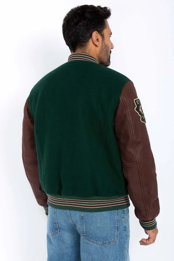 Chaqueta Hombre Schott Lcteddybd2 Green/Cordovan