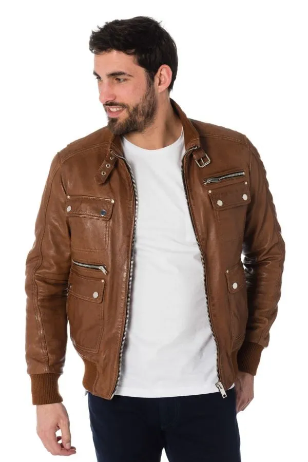 Chaqueta Hombre Serge Pariente Josh Cognac