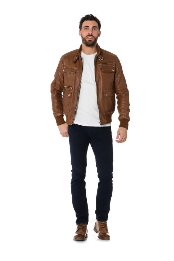 Chaqueta Hombre Serge Pariente Josh Cognac