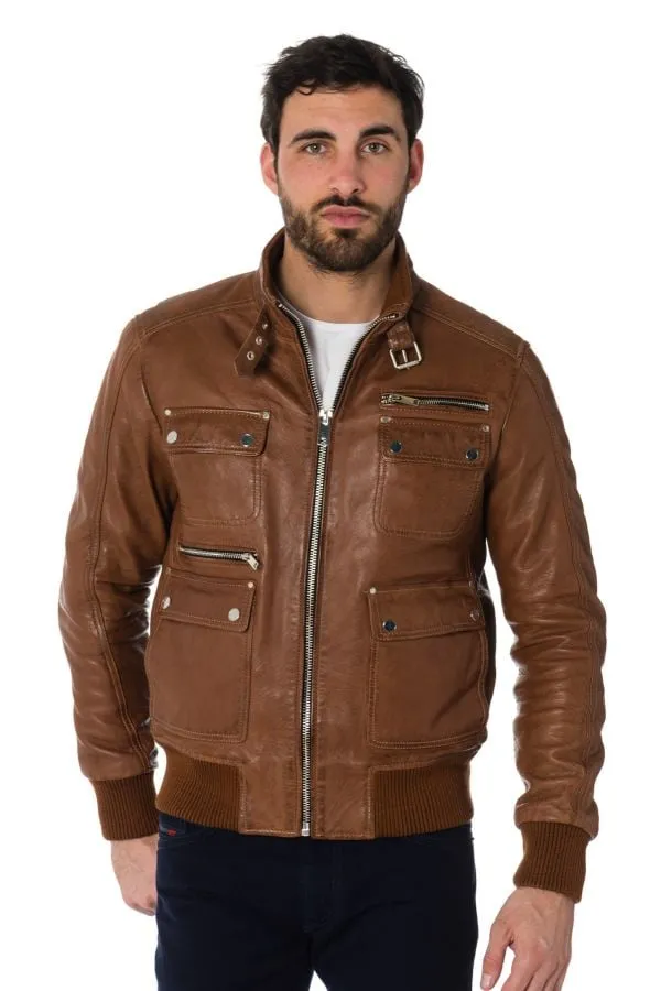 Chaqueta Hombre Serge Pariente Josh Cognac