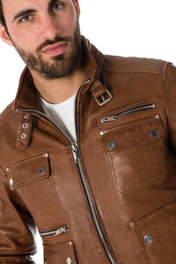 Chaqueta Hombre Serge Pariente Josh Cognac