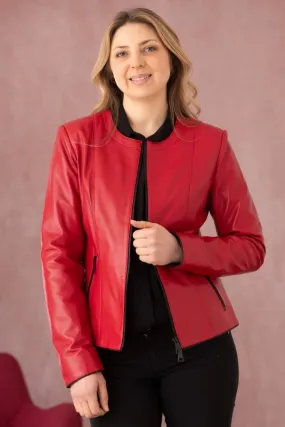 Chaqueta Mujeres Cityzen Noolita Agneau Perle Rouge/Noir