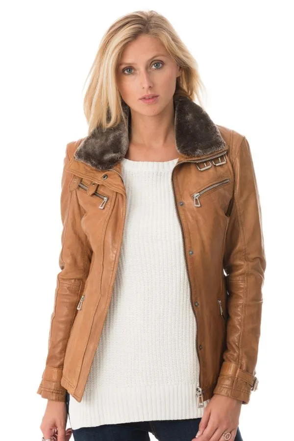 Chaqueta Mujeres Rose Garden Gemma Sheep Aosta Cognac Zz