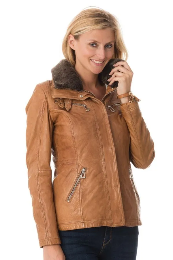 Chaqueta Mujeres Rose Garden Gemma Sheep Aosta Cognac Zz