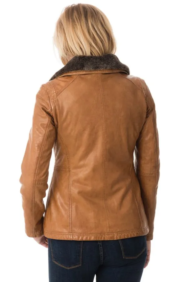 Chaqueta Mujeres Rose Garden Gemma Sheep Aosta Cognac Zz