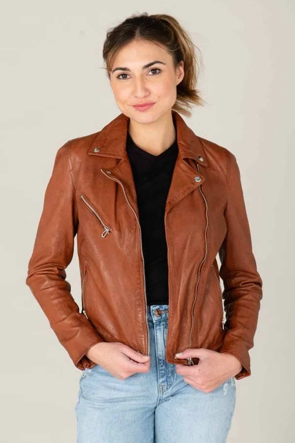 Chaqueta Mujeres Rose Garden Olympe Lamb Vita Cognac