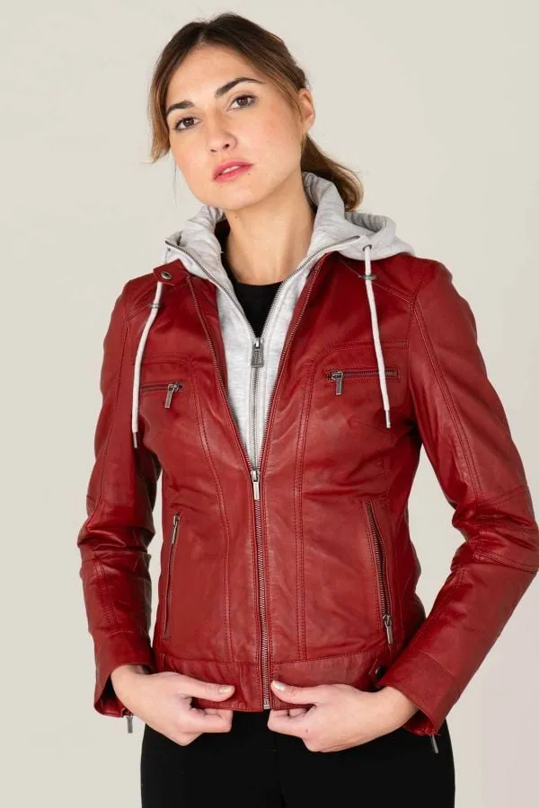 Chaqueta Mujeres Rose Garden Silene Hood Red Chili