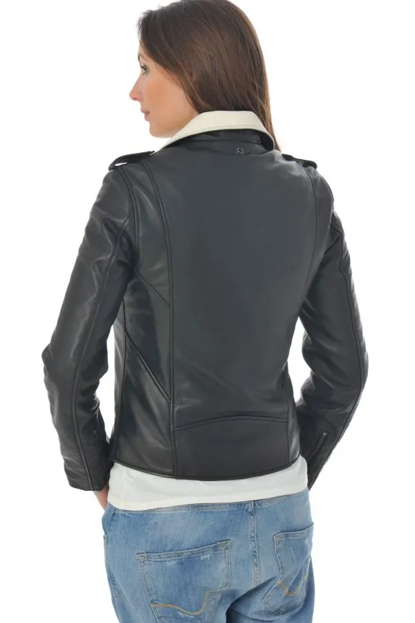 Chaqueta Mujeres Schott Lcw1601D Black Off White 