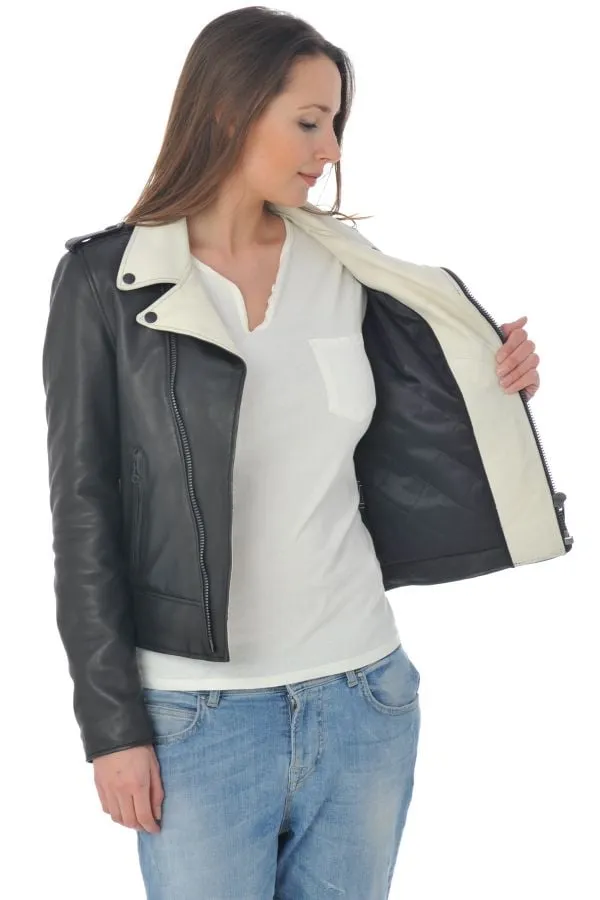 Chaqueta Mujeres Schott Lcw1601D Black Off White 