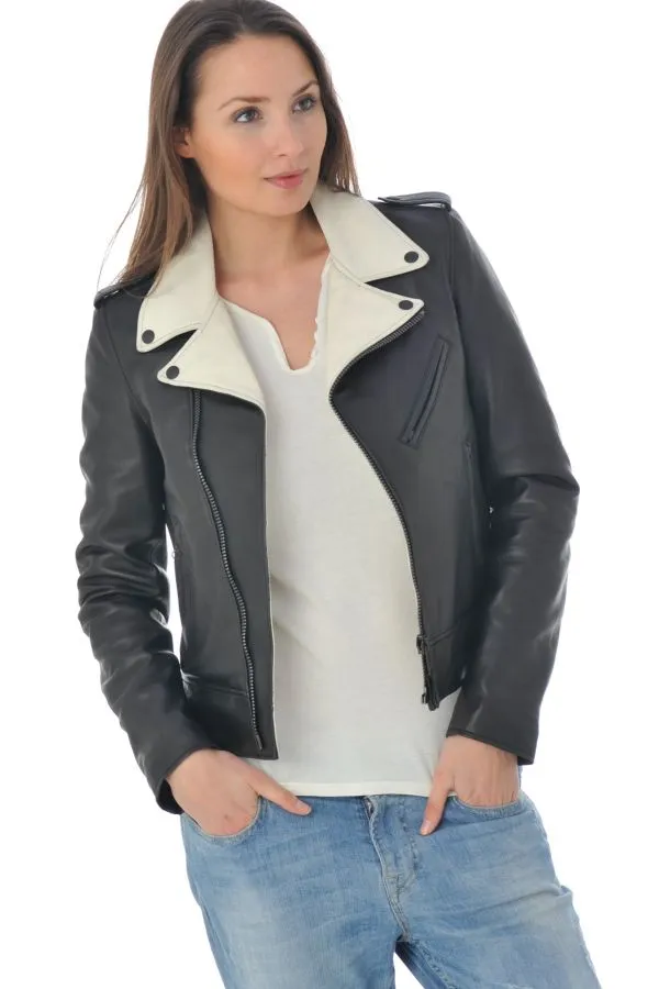 Chaqueta Mujeres Schott Lcw1601D Black Off White 