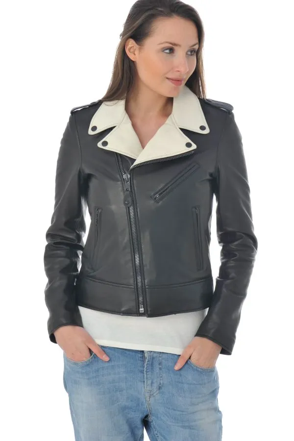 Chaqueta Mujeres Schott Lcw1601D Black Off White 