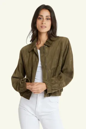 Chaqueta Mujeres Serge Pariente Clotilde Goat Suede Khaki