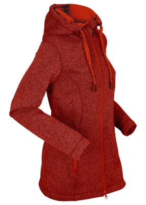 Chaqueta polar con capucha Rojo castaño jaspeado