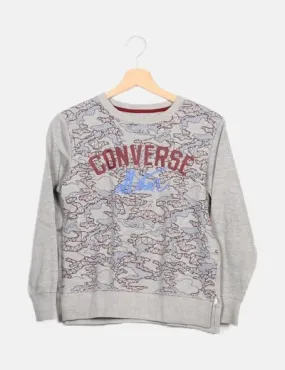 Converse Sudadera gris estampada